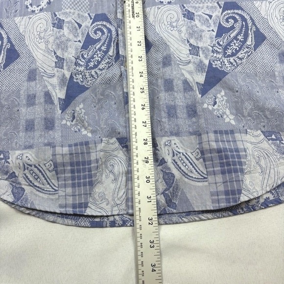 Thomas Dean Mens XL Big & Tall Pima Cotton Patchwork Paisley Shirt Artcore Luxe - Picture 10 of 12